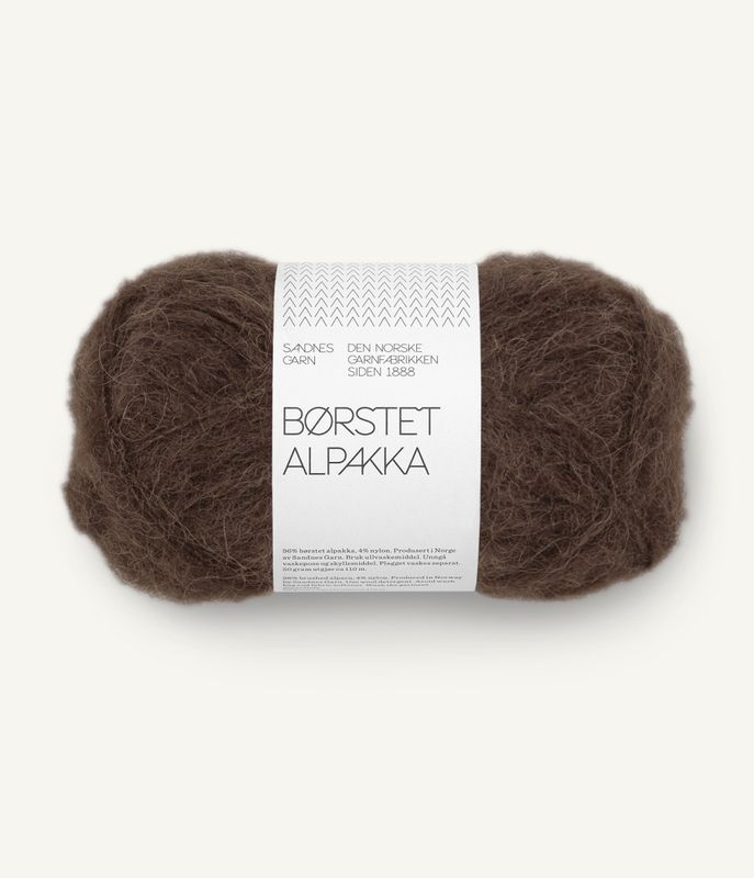 Børstet Alpakka 3082 Mørk Brun